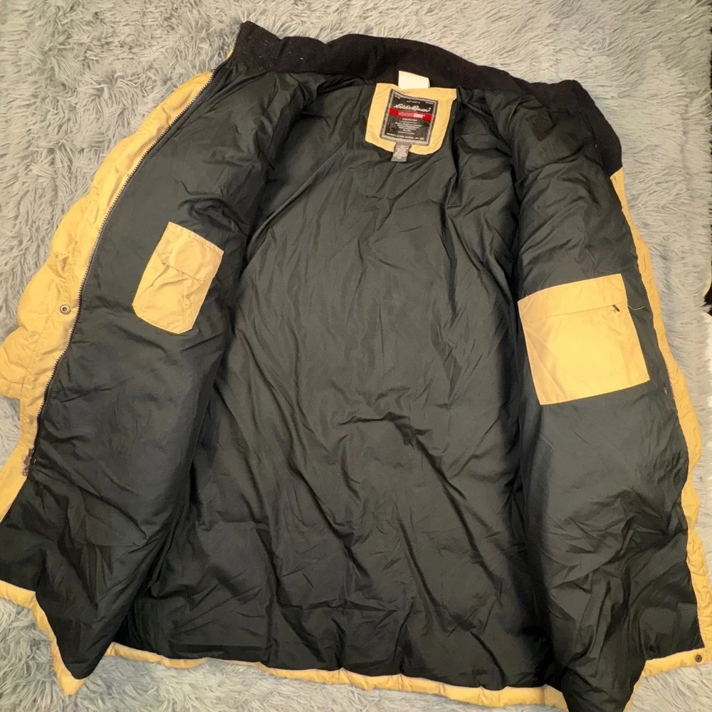 Eddie‎ Bauer Men's 2XL WeatherEdge Parka Tan Down Jacket Quilted Puffer Coat XXL